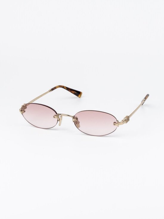 Miu Miu Women Sunglasses Gold Gradient Pink Oval MUA54S ZVN70O NEW AUTHENTIC main image 14